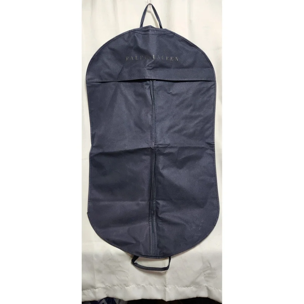 Ralph Lauren Garment Bag Navy Blue Gold Logo Travel Suit Cover Carry Handles